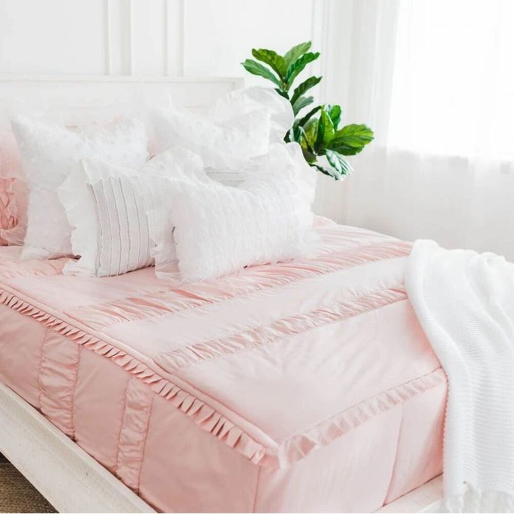 Beddy’s Blush Pink Vintage Victoria Zippered Queen Bedding Cotton Comforter Set
